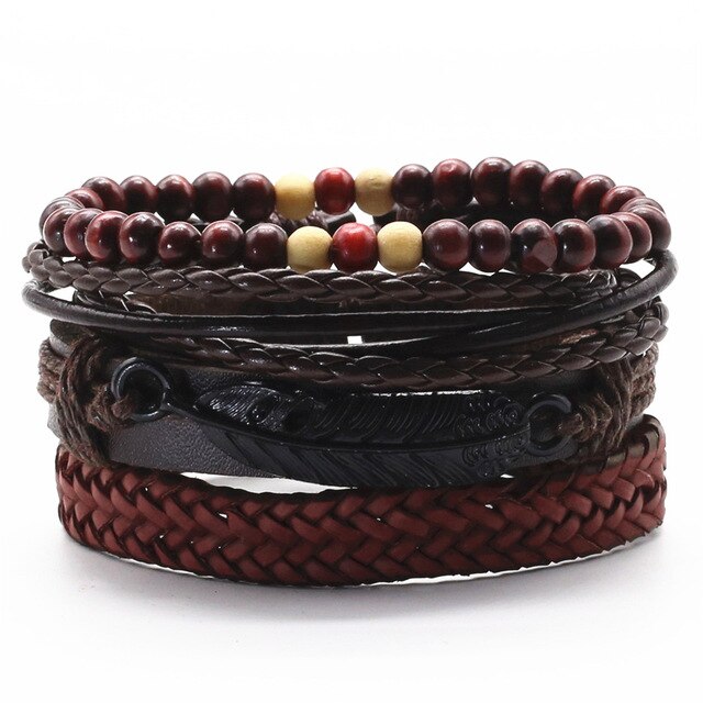 HOLY DIVER Multilayer Vintage Leather Wrap Bracelet