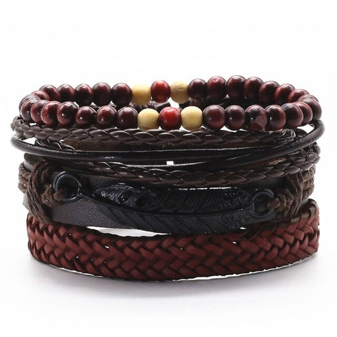 HOLY DIVER Multilayer Vintage Leather Wrap Bracelet
