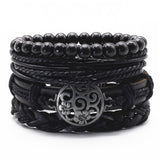 BLACK GOLD Multilayer Vintage Leather Wrap Bracelet