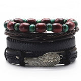 WIND RIDER Multilayer Vintage Leather Wrap Bracelet