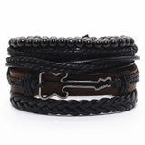 FEAR OF THE DARK Multilayer Vintage Leather Wrap Bracelet