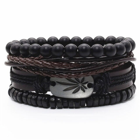 EASY LIVIN' Multilayer Vintage Leather Wrap Bracelet