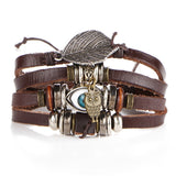 WATCHOUT Multilayer Vintage Leather Wrap Bracelet