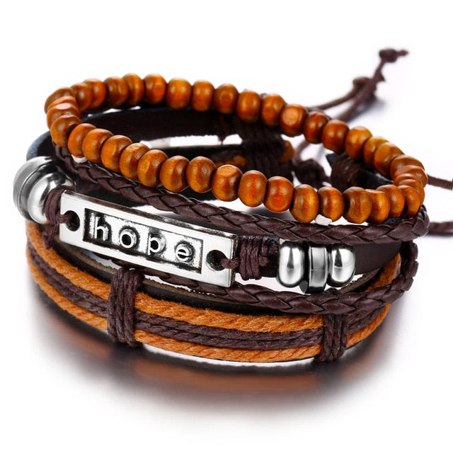HOPE Multilayer Vintage Leather Bracelet