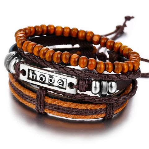 HOPE Multilayer Vintage Leather Bracelet