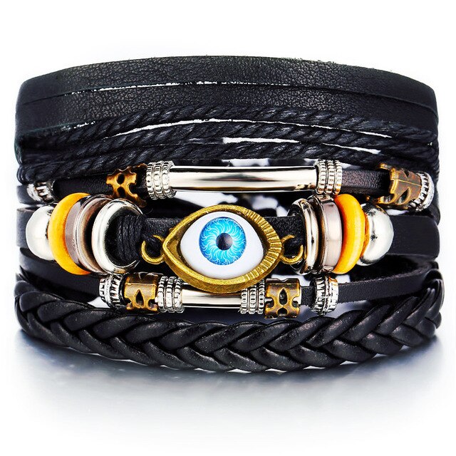THE TRUTH Multilayer Vintage Leather Wrap Bracelet