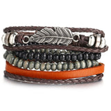 DUST IN THE WIND Multilayer Vintage Leather Wrap Bracelet