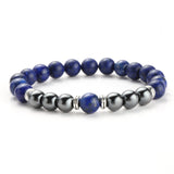 TWO-STONE BRACELET WITH LAPIS LAZULI AND HEMATITE