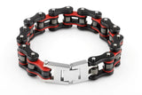 Black/Red Motorcycle Chain Bracelet