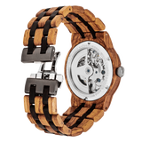 Wilds - Men's Dual Wheel Automatic Ambila Wood Watch.