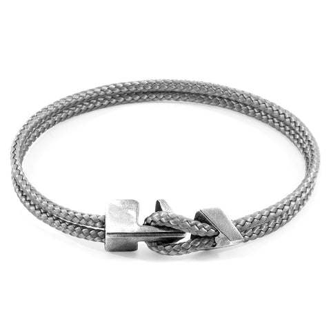 Classic Grey Brixham Silver and Rope Bracelet