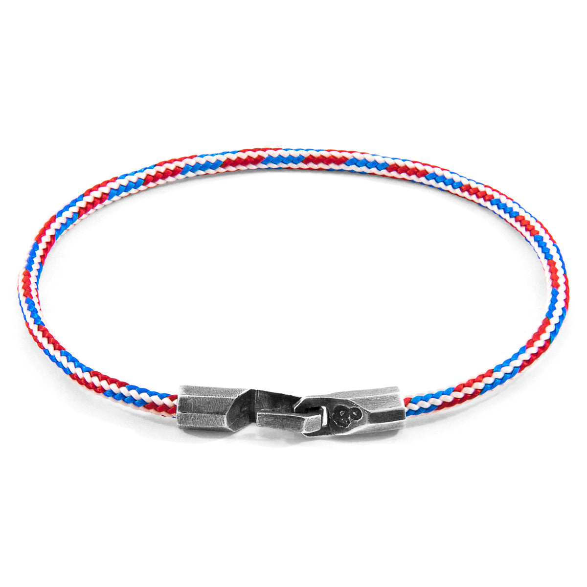 Project-RWB Red White and Blue Talbot Silver and Rope Bracelet