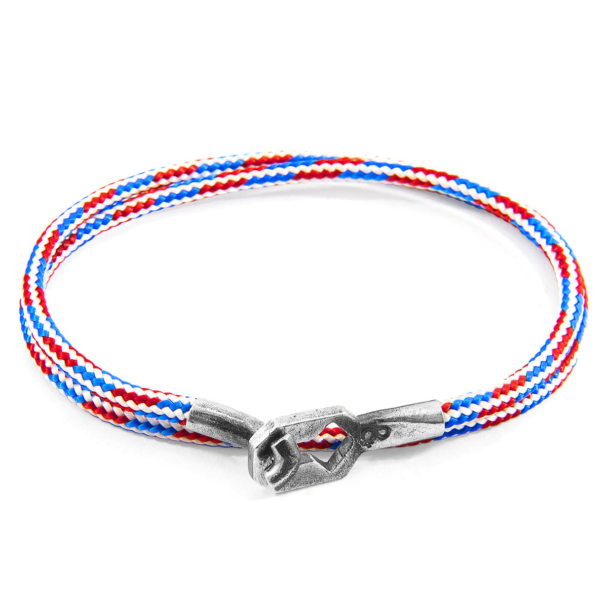 Project-RWB Red White and Blue Tenby Silver and Rope Bracelet