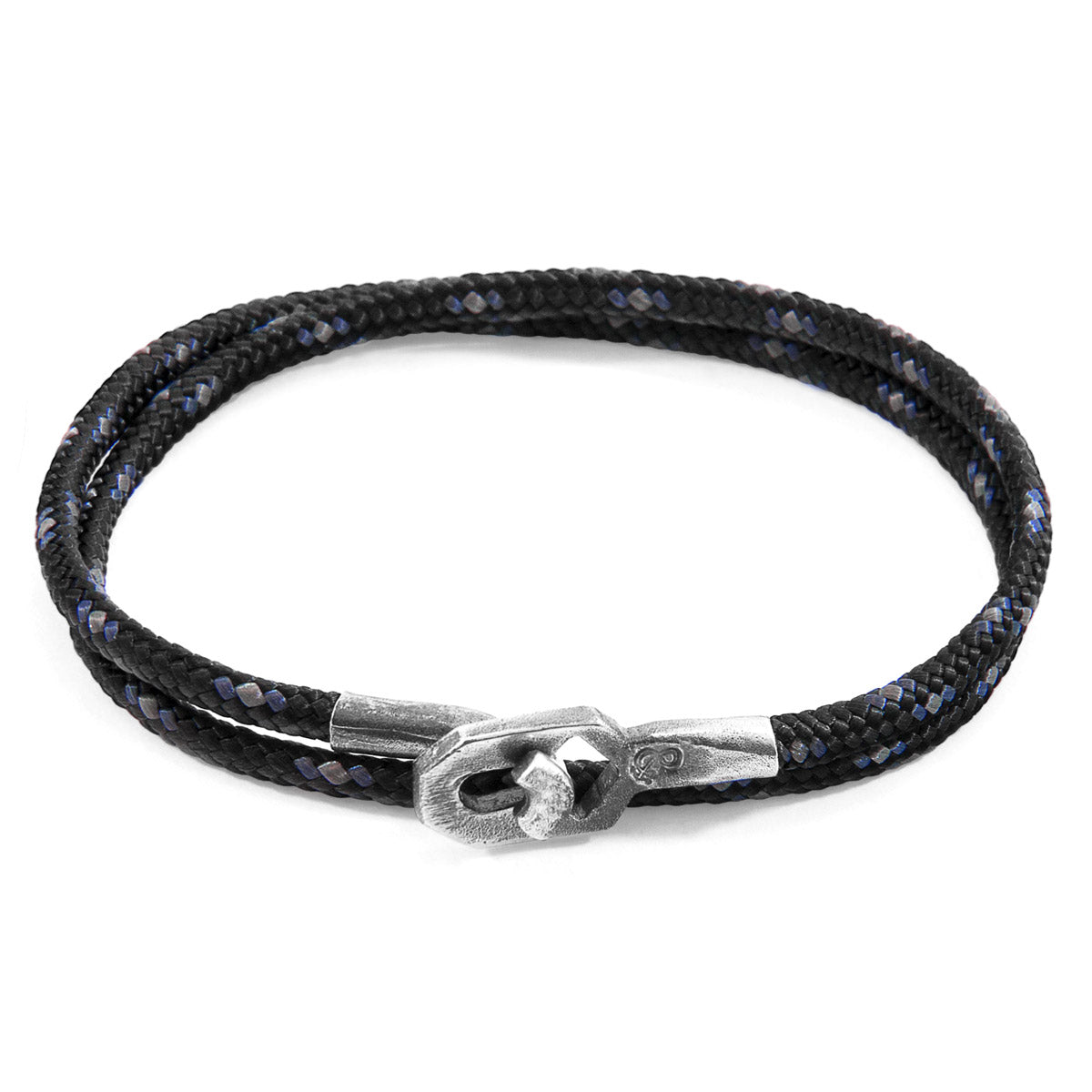 Black Tenby Silver and Rope Bracelet