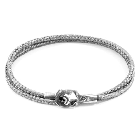 Classic Grey Tenby Silver and Rope Bracelet