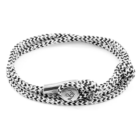 White Noir Dundee Silver and Rope Bracelet