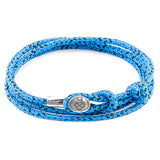 Blue Noir Dundee Silver and Rope Bracelet