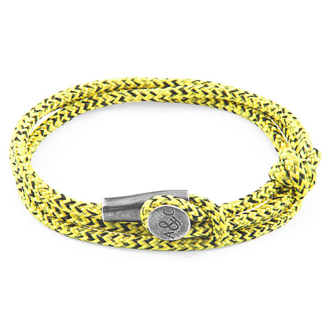Yellow Noir Dundee Silver and Rope Bracelet