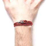 Red Noir Dundee Silver and Rope Bracelet