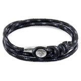 Black Dundee Silver and Rope Bracelet