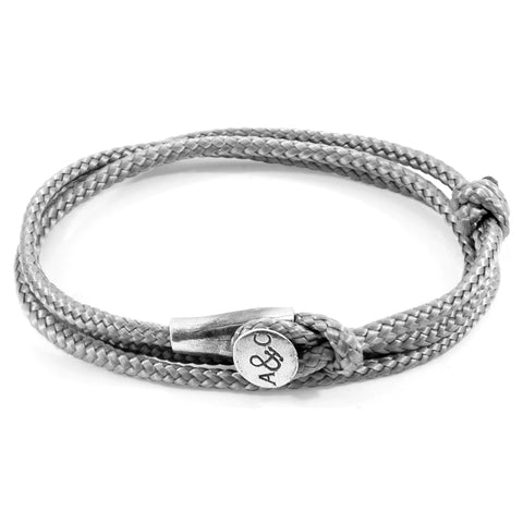 Classic Grey Dundee Silver and Rope Bracelet