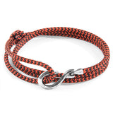 Red Noir Heysham Silver & Rope Bracelet