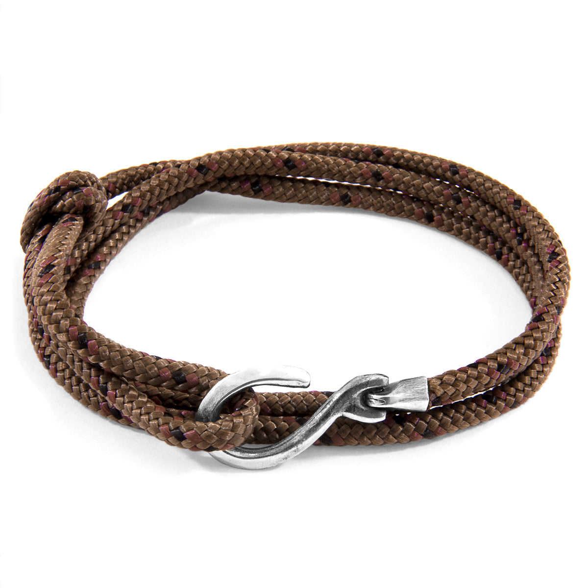 Brown Heysham Silver & Rope Bracelet