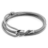 Classic Grey Heysham Silver & Rope Bracelet