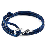 Navy Blue Heysham Silver & Rope Bracelet