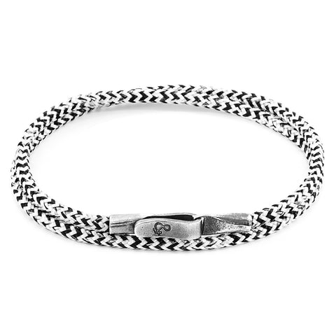 White Noir Liverpool Silver and Rope Bracelet