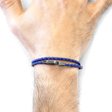 Royal Blue Liverpool Silver and Braided Leather Bracelet