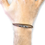 Light Brown Liverpool Silver and Braided Leather Bracelet