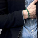 Fern Green Liverpool Silver and Braided Leather Bracelet