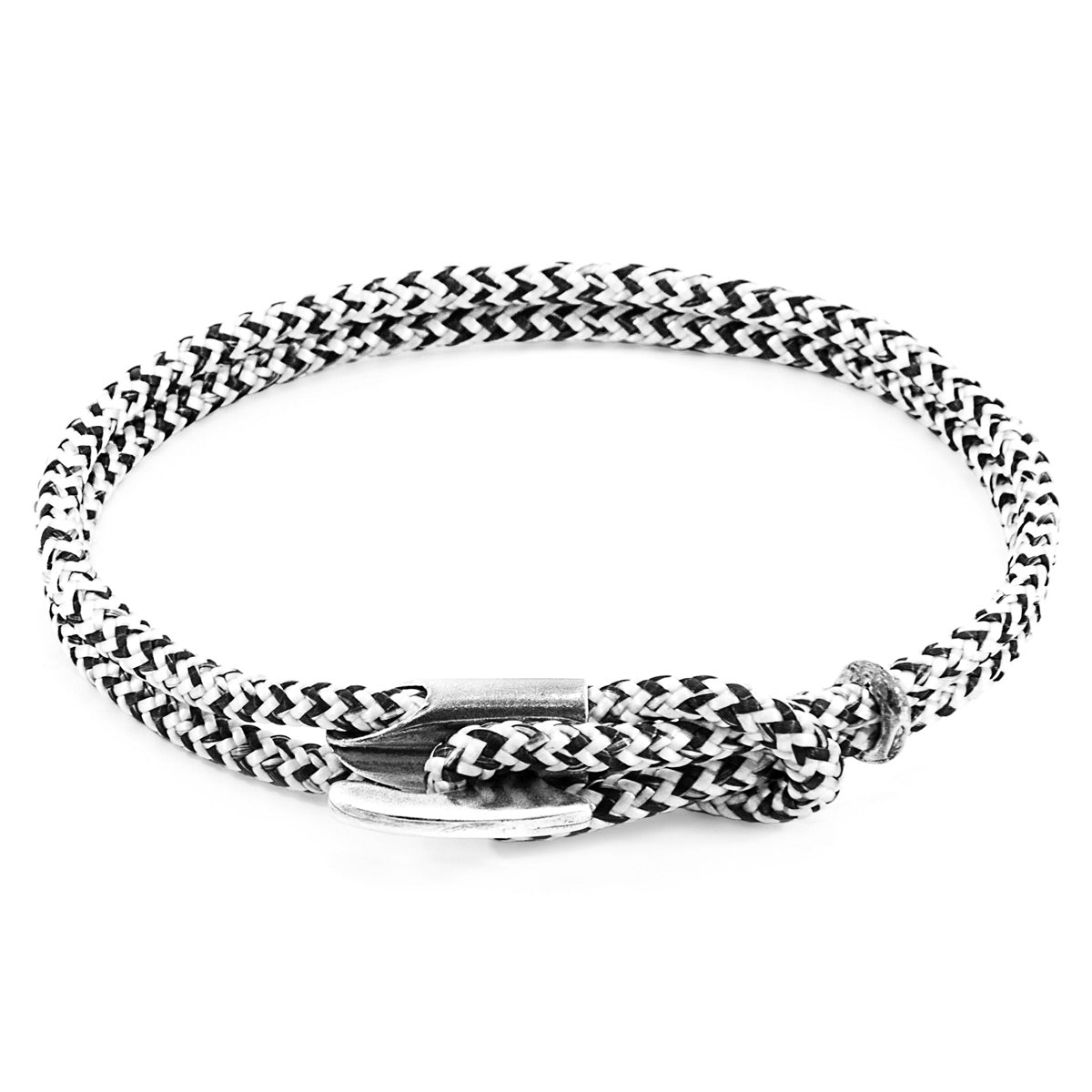 White Noir Padstow Silver and Rope Bracelet