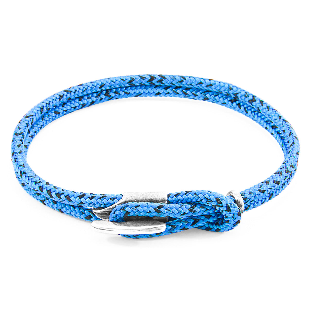 Blue Noir Padstow Silver and Rope Bracelet