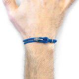 Blue Noir Padstow Silver and Rope Bracelet
