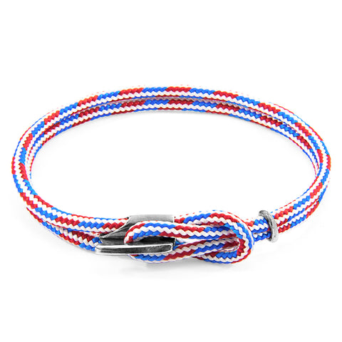 Project-RWB Red White and Blue Padstow Silver and Rope Bracelet