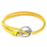 Mustard Yellow Ketch Silver and Flat Leather Bracelet