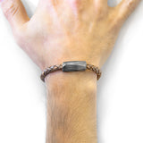 Taupe Grey Hayling Silver and Braided Leather Bracelet