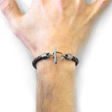 Cacao Brown Jura Silver and Braided Leather Bracelet