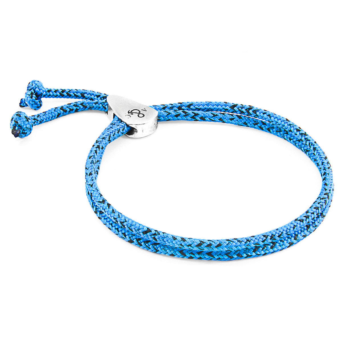 Blue Noir Pembroke Silver and Rope Bracelet