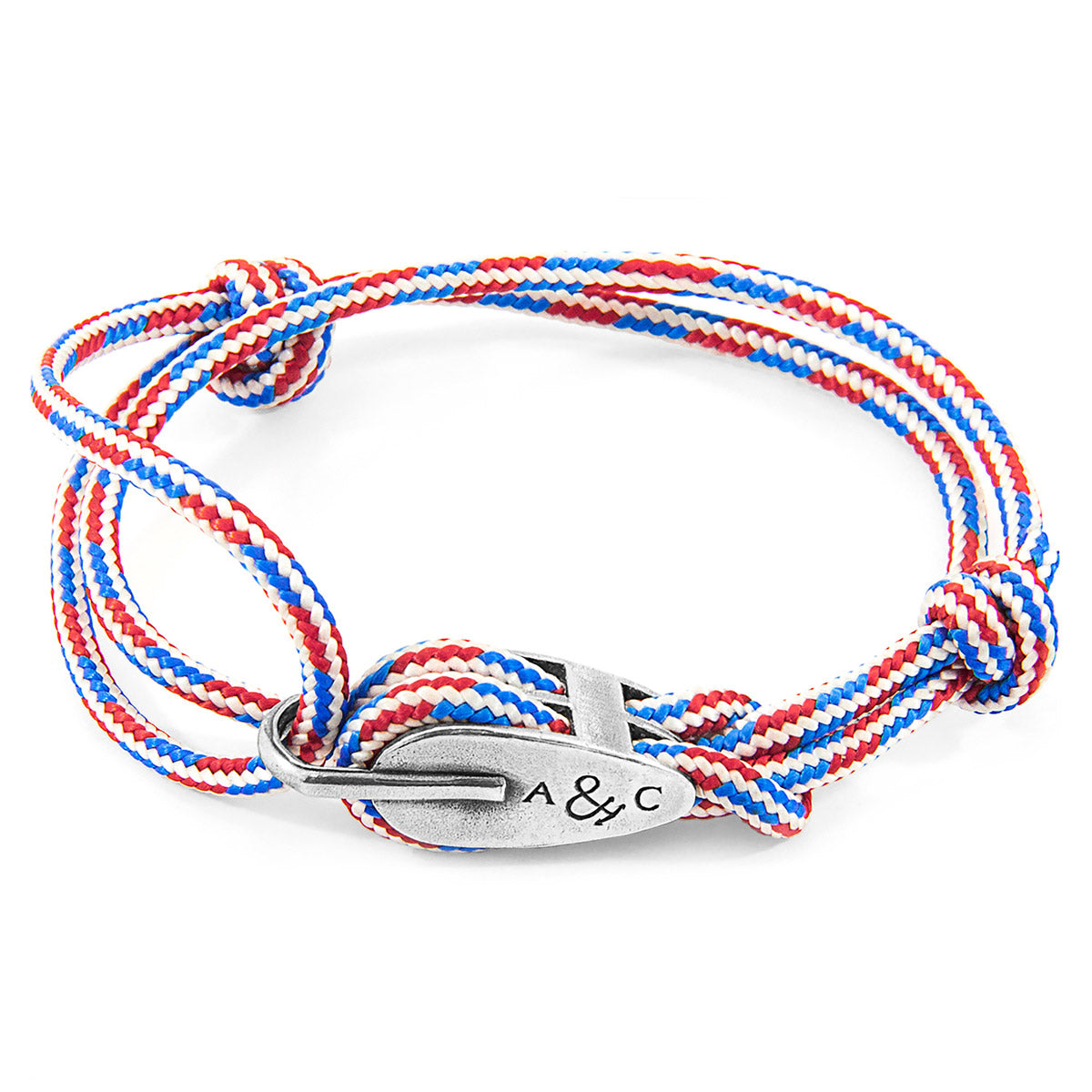 Project-RWB Red White and Blue Tyne Silver and Rope Bracelet
