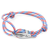 Project-RWB Red White and Blue Tyne Silver and Rope Bracelet