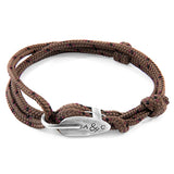 Brown Tyne Silver and Rope Bracelet