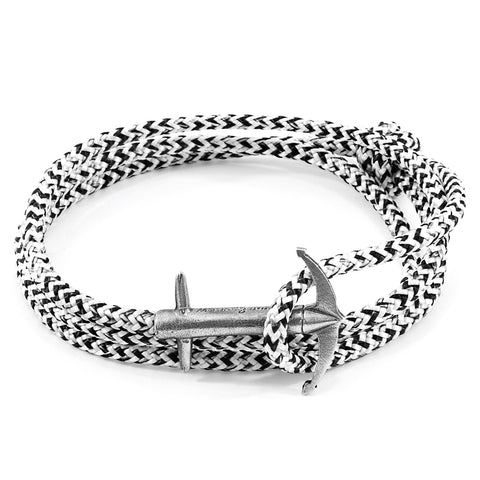 White Noir Admiral Anchor Silver & Rope Bracelet