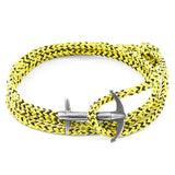 Yellow Noir Admiral Anchor Silver & Rope Bracelet