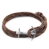 Brown Admiral Anchor Silver & Rope Bracelet
