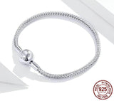 LOVE FOREVER Sterling Silver Snake-Chain Charm Bracelet
