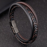 Multi-layered Handmade Braided Leather Wristband