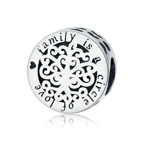 FAMILY IS A CIRCLE OF LOVE Sterling Silver Charm